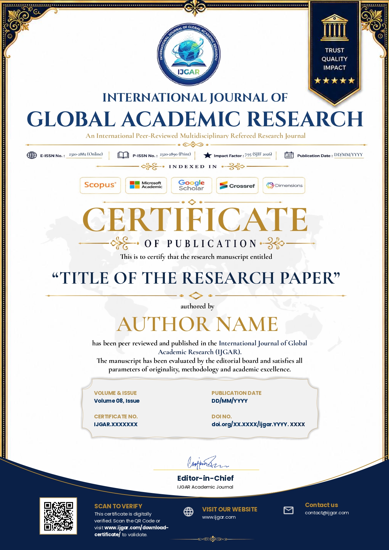 IJGAR Certificate Format